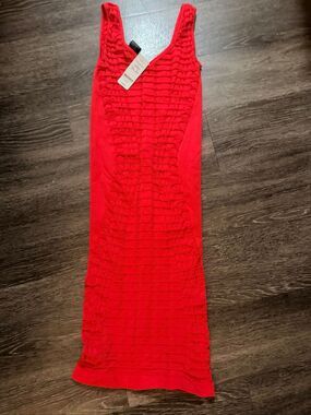 Bebe NWT Red Sweetheart Neck Textured Bodycon Mini Cocktail Dress Size S/P